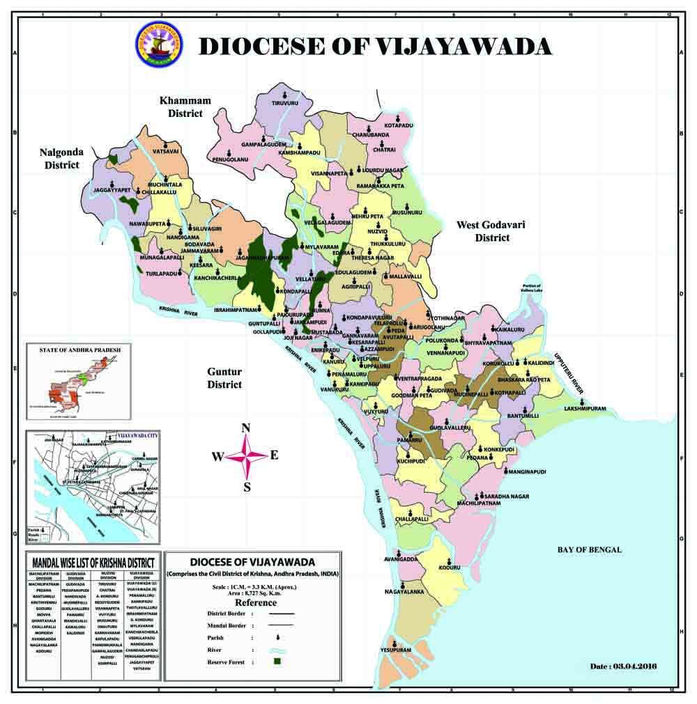 Diocese of Vijayawada Map
